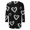 thumbnail image 4 of gakvbuo Valentine Day Shirt for Women Trendy 3/4 Sleeve Tunic Tops Cute Graphic Tees Round Neck Casual Funny Shirts Tops Blouse, 4 of 5