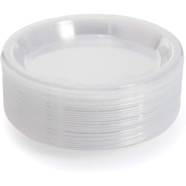 120 Pack 9 Inch Clear Plastic Plates – Disposable, Microwavable & Leak-Proof For Parties, Events, Travel