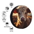 thumbnail image 4 of Salouo Sunset Sunflower Small Cow Print Spare Tire Cover 14-17 inch Spare Tire Protector Universal Tough Tire Wheel Cover for Trailer SUV and Truck-17 inch, 4 of 6