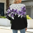 thumbnail image 4 of Xuniizn Blouses for Women, Floral Printed V Neck Long Sleeve Business Casual Tops, Soft Cozy Loose Dressy Work Blouses, S-2XL, 4 of 6