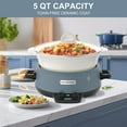 thumbnail image 6 of MAGNIFIQUE 5 Quart Programmable Slow Cooker with Auto Warm Setting, Glazed Ceramic Liner, Kitchen Small Appliance for Family Dinners, Blue, 6 of 12