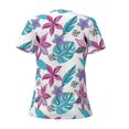 thumbnail image 5 of Wukai Hawaiian Style Casual V-Neck Graphic Tees for Women: Lightweight and Breathable Summer Tops with Stylish Design-Small, 5 of 8