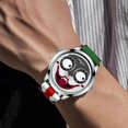 thumbnail image 2 of Reloj de pulsera de cuarzo con esfera grande para hombre, diseño de cara de payaso resistente al agua de cuero kaili Sencillez, 2 of 2