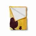 thumbnail image 2 of Kissing Soft Flannel Fleece Throw Blanket, Children Silhouettes in Sun Cartoonish Bicolour Image, Cozy Plush for Indoor and Outdoor Use, 50" x 70", Dark Maroon Pale Orange, by Ambesonne, 2 of 6