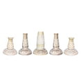 thumbnail image 7 of Handmade Mango Wood Eco-friendly Traditional White Wash Set Of Five 9",12",15",12" & 9" Pillar Candle Holder, 7 of 7