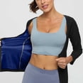 thumbnail image 5 of Women Long Sleeve Sauna Suit Hot Sweat Body Shaper Jacket Zipper Up Solid Color Coat Gym Running Fitness Exercise Outerwear, 5 of 7