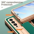 thumbnail image 2 of for Samsung Galaxy Z Fold 4 Case With Hinge Protection, Kickstand & Tempered Glass Screen Protector, Durable Full Coverage Heavy Duty PC + PU Leather Phone Case for Samsung Z Fold 4 5G 2022, Green, 2 of 7