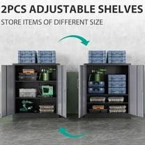 SISESOL Storage Cabinet with Doors and Shelves,Metal Storage Cabinet with Locking Doors,Small Metal Cabinet with Lock,Gray Garage Storage Cabinet for Home Office,Garage,Shop