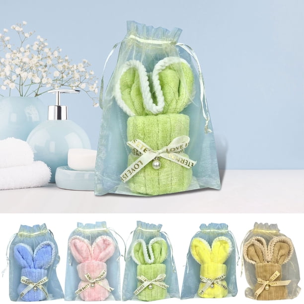Toalla de conejo polar 50x25cm Toalla de felpa ultra suave y mona • Secado rápido lavable • Regalo de Pascua Baño para piscina de playa • 1 toalla de conejo incluida