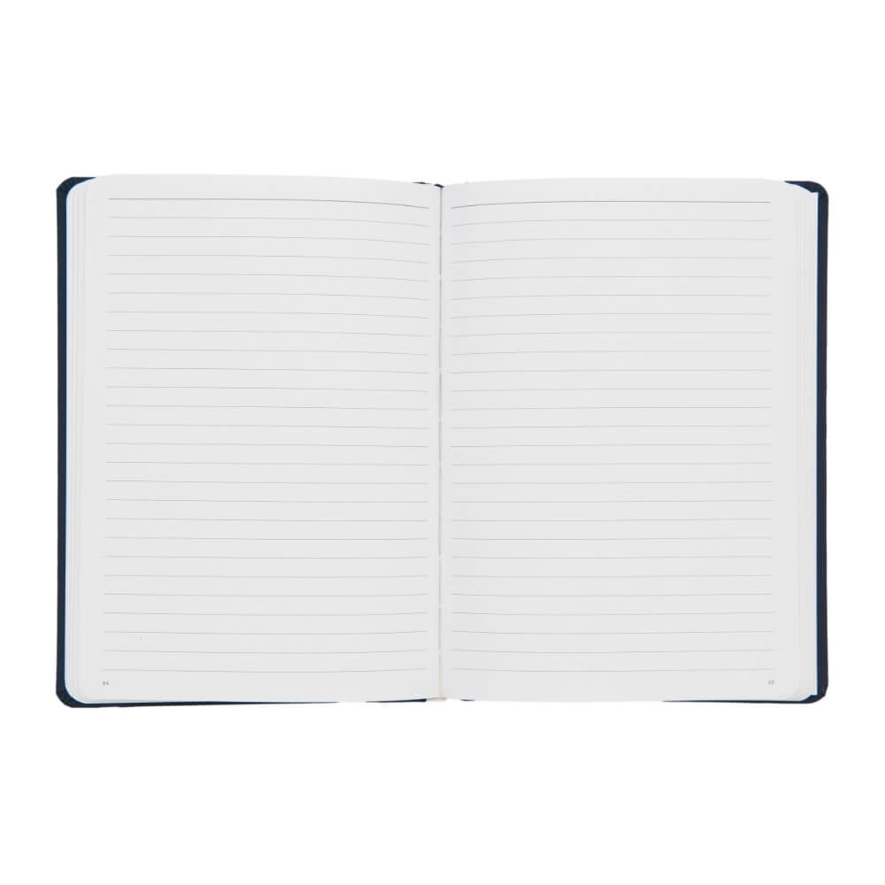 Yop & Tom - Hardback Lined Notebook Vegan Leather Hardcover A5 180 pages - Midnight Blue Moon and Stars