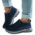 thumbnail image 6 of Snow Boots for Women Winter Warm Sheepskin-lined Waterproof Non Slip Orthopedic Shoes Ankle Sneakers with Arch Support Outdoor Slip on Barefoot Shoes Lightweight Thermal Soft Walking Booties, 6 of 6