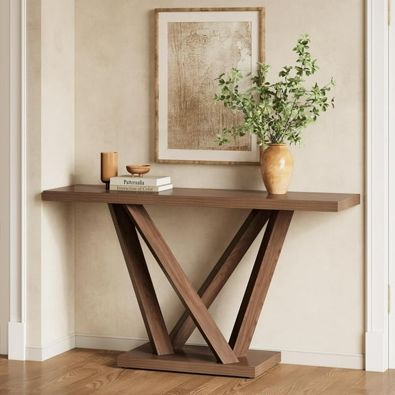 Tribesigns Modern Entryway Console Table, 63 inch Narrow Accent Sofa Table Behind The Couch for Entrance, Living Room, Hallway, Coffee Brown