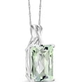 thumbnail image 2 of Gem Stone King 10K White Gold Green Prasiolite Pendant Necklace for Women (6.60 Cttw, Gemstone Birthstone, Emerald Checkerboard Cut 14x10MM, with 18 inch Chain), 2 of 5