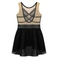 thumbnail image 5 of Hansber Kids Girls Sleeveless Patchwork Lyrical Dress Gymnastics Leotard Skirted Sparkle Modern Dance Costume Black 12, 5 of 6