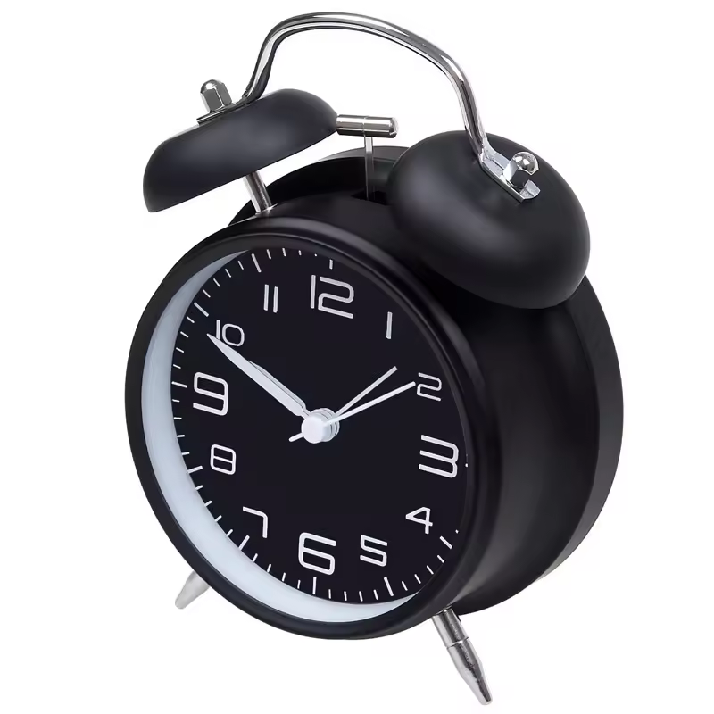 thumbnail image 1 of Reloj despertador fuerte para durmientes pesados: reloj despertador de doble campana, silencioso, sin tictac, 1 of 5