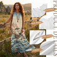 thumbnail image 7 of FOR U DESIGNS Otter Floral Sun Wave Print Couple Outfits Matchable Couple Clothes Linen-Like Sleeveless Women's Casual Dresses & Men's Button Down Shirt, 7 of 7