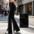 thumbnail image 5 of Noric Women Stripe Split Flare Yoga Pants High Waist Stretch Bootcut Slim Fit Casual Workout Jogging Daily Trousers, 5 of 6