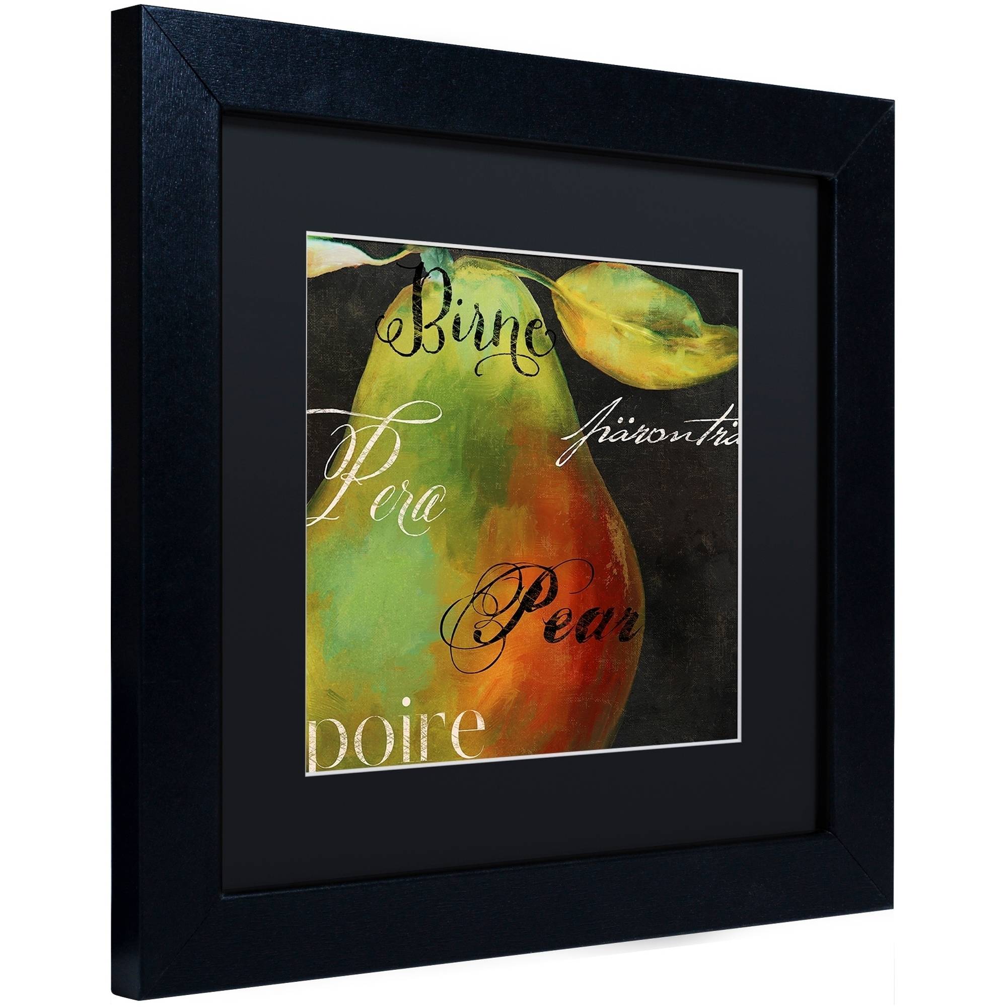 Trademark Fine Art "Painted Pear I" Canvas Art by Color Bakery Black Matte, Black Frame