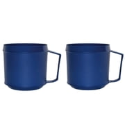 Rehabilitation Advantage Insulated 8 oz Blue Mug 2-Pack  Easy-Grip Handle for Elderly, Disabled, or Weak Grip  Durable Polypropylene Cup for Hot & Cold Drinks  Dishwasher Safe