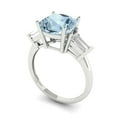 thumbnail image 2 of Three-Stone Engagement Ring for Women - 3ct Simulated Blue Diamond in 14K White Gold Promise Ring, 2 of 6