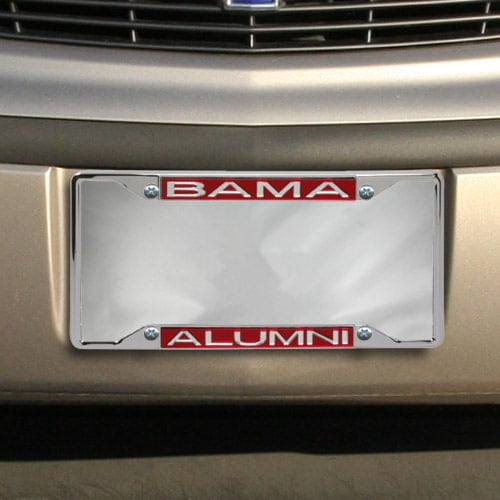 Alabama Crimson Tide Metal License Plate Frame Chrome Tag Cover University of 