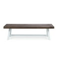 thumbnail image 7 of Marseille Acacia Wood Outdoor Benches, Set of 2, Sandblasted Dark Brown and White, 7 of 7
