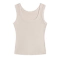 thumbnail image 6 of 2 Pack Women‘s Tank Tops, Square Neck Fitted Sleeveless Shirts for Women Ribbed Basic Tops, S-2XL, 6 of 8
