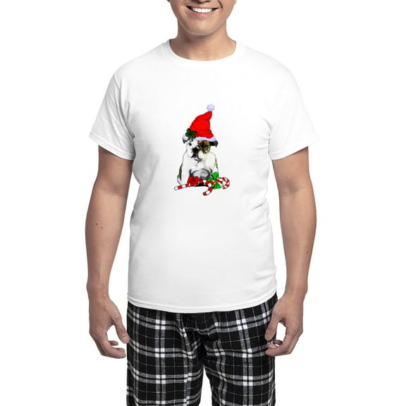 CafePress - English Bulldog Christmas Pajamas - Men's Light Loose Fit Cotton Pajama Set