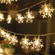 thumbnail image 5 of Luces de cadena de copo de nieve que cambian de color LED a prueba de agua Luces de cadena de 60 LED de 30 pies con control remoto para decoraciones de fiestas de jardín de árboles de Navidad en interiores y exteriores esquí esquí Gafas de esquí, 5 of 5