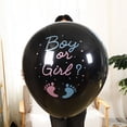 thumbnail image 3 of Black 36-inch boyorgirl Thickened Round Baby Gender Reveal Paper Balloon - style：we or she；, 3 of 6