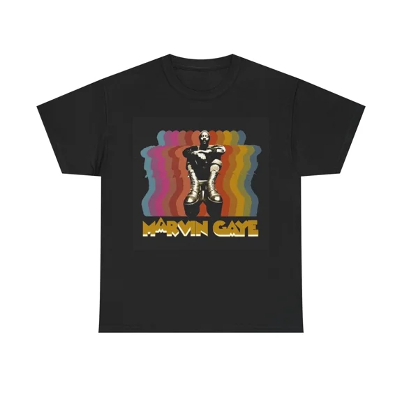 Marvin Gaye Tshirt Vintage Neon Poster 70s Unisex Heavy Cotton Tee