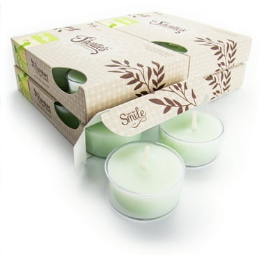 Cucumber Melon Tealight Candles Bulk Pack - 24 Green Premium Scented Tea Lights - Natural Oils - Shortie's Candle Company