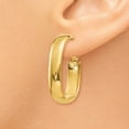 thumbnail image 3 of Auriga 14k Yellow Gold 5.75mm Oval Omega Back Hoop Earrings for Women, 3 of 6