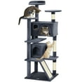 thumbnail image 1 of PawHut 54" Cat Tree Tower with Scratching Posts, Cat Condos, Dark Grey, 1 of 10