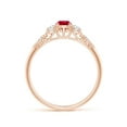 thumbnail image 2 of ANGARA Natural Aeon Vintage Style Ruby and Diamond Three Stone Engagement Ring in 14K Rose Gold for Women (Size-4mm) | July Birthstone, Anniversary, Jewelry Gift for Women | Natural Ruby Ring, 2 of 10