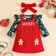 thumbnail image 6 of CAICJ98 Baby Girl Christmas Outfit Long Sleeve Romper Santa Baby Overall Dress Newborn Christmas Skirt Set Fall Winter Clothes (Wine,12-18 Months), 6 of 6