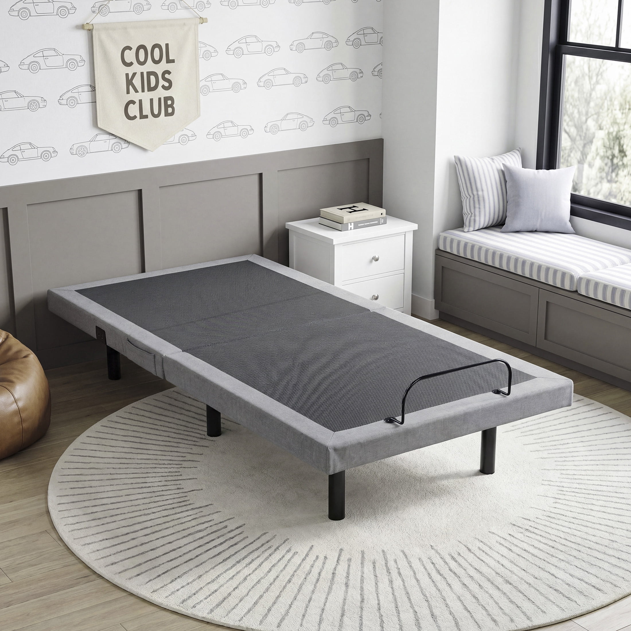 OakvillePark Elan 14" Power Head and Foot Adjustable Bed Frame with Massage, Zero Gravity, Charging Ports, LED Lighting, Twin XL, Gray