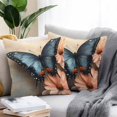 thumbnail image 3 of Outdoor Pillow Cover Blue Butterfly Pink Flowers Set of 2 Waterproof Throw Pillowcases Watercolor Painting Decorative Patio Furniture Pillows for Couch Garden Indoor & Outdoor Use, 3 of 9