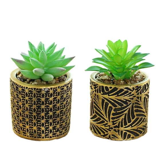 2pcs fake flower simulation succulent bonsai fashion creative small ornaments artificial potted green plants - type:style1;