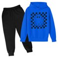 thumbnail image 2 of Mikilon Thermal Sweat Sets for Kids Size 3-13 Years Long Sleeve Hooded Sweatshirts Casual Solid Color Elastic Waist Sweatpants Fall and Winter Casual Outfit Sets, 2 of 3