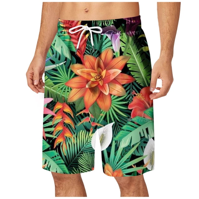 TSADFHJI Swim Trunks Men's Trunks 5 Inch Swimsuit Mesh Beach Swimsuit Long Swim Shorts Style Six Xxl Blue