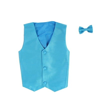 

Vest and Clip On Baby Boy Baby Boy Bowtie set - AQUA - 4T