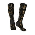 thumbnail image 4 of Daiia Sports Socks Gold Glitter Pineapples Printed Novelty Crew Socks for Men Women Knee High Socks Cotton Socks Soft & Breathable Support Unisex Socks, 4 of 9