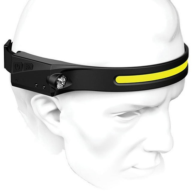 Linterna frontal con sensor de movimiento LED recargable por USB, luz de trabajo, linterna frontal