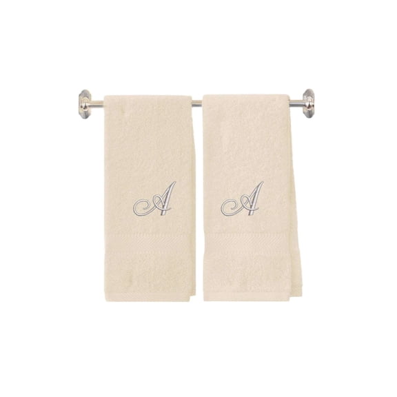 Personalized Embroidered Monogram Terry Cotton Bath Towel Set Gift 2 Pc-A