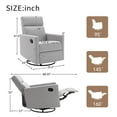 thumbnail image 4 of Swivel Recliner Chair, Modern Upholstered Rocker Nursery Chair with Armrest and Footrest, Glider Rocker for Living Room and Nursery,Gray, 4 of 7
