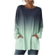 thumbnail image 5 of TaTaai 2026 Fall Womens Gradient Long Sleeve Tee Round Neck Loose Blouse With Pockets Casual Solid Color Fashion Top Soft Stretchy Polyester Daily Gift, 5 of 7