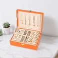 thumbnail image 4 of Organizador Jewelry Box Voova de piel sintética de 2 capas, color naranja, 4 of 6