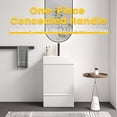 thumbnail image 3 of 20" Sturdy Compact Freestanding Cabinet, Bathroom Storage Unit with Soft Close, Modern Small Bathroom Vanity with Ceramic Sink for Bathroom, Matte White, 3 of 9