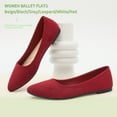 thumbnail image 6 of AOMAIS Women Ballet Flats Classic Faux Suede Pointed Toe Dress Shoes Comfortable Slip On Business Flats Cute Solid Soft Ballerina Flats(Wine 9), 6 of 8